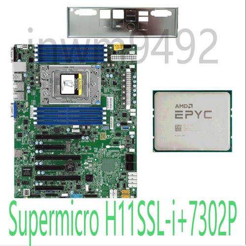 Carte mère AMD EPYC™ Supermicro H11SSL-i + 7302P 16 cœurs 32 threads 3,0 GHz + processeur - Photo 1/1