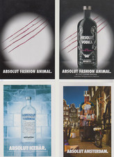 6 VERSCHIEDENE ABSOLUT  VODKA KARTEN  - WERBEPOSTKARTE AUS ITALIEN   ( IT 11  )