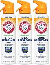 Arm and Hammer Shoe Refresher Spray Odor Remover for All Footwear, Shoe 4 oz 3PK