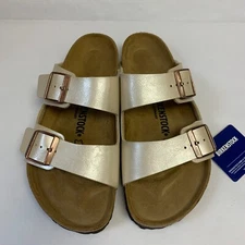 Birkenstock New w/ Box Arizona Graceful Pearl White Birko-Flor Nar Select Size