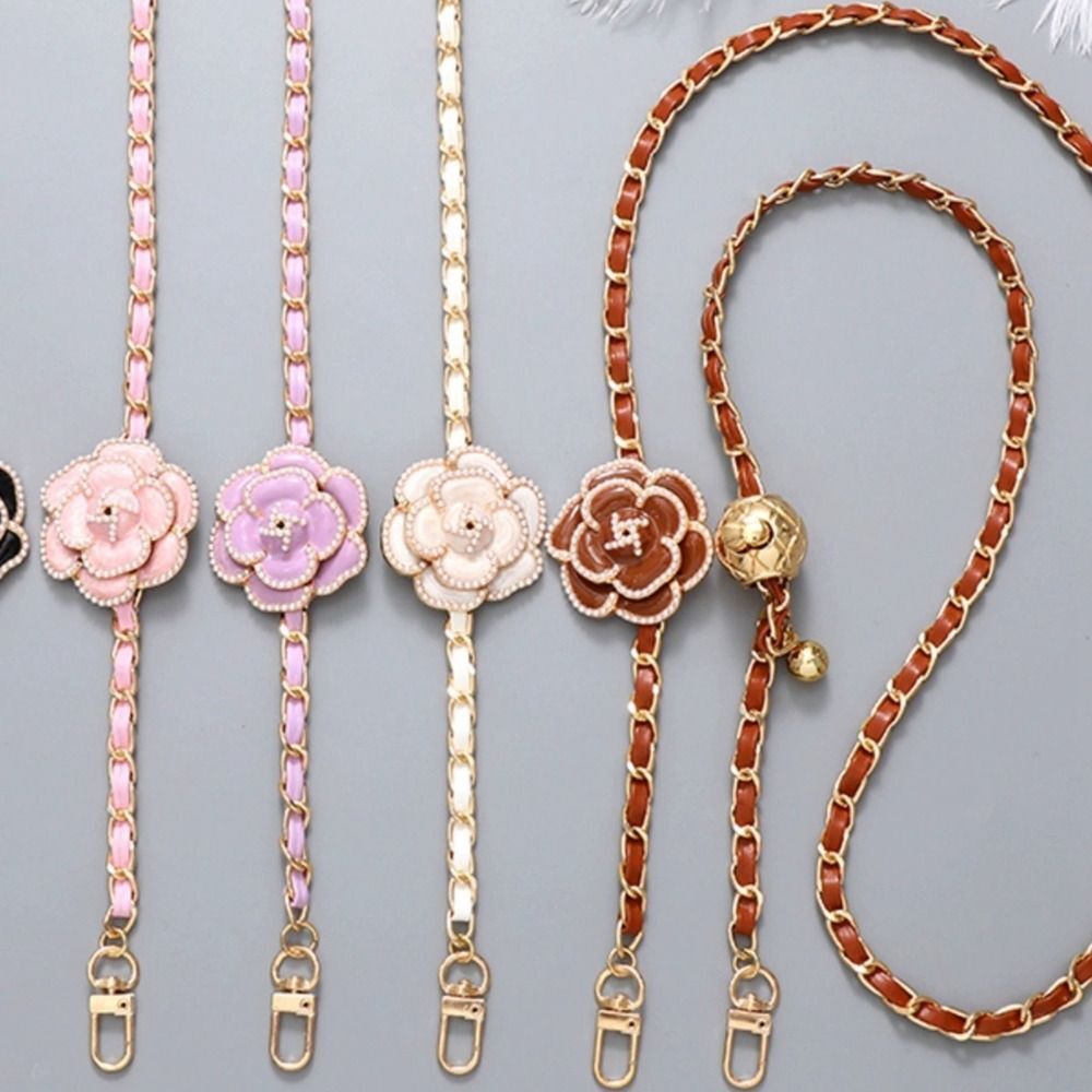 Metal Phone Lanyard PU Leather Crossbody Strap Bag Chain for Handbags  