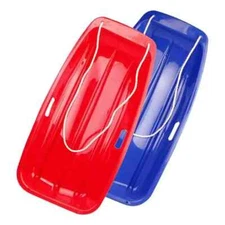 New 2 Pack Winter Snow Sled Boat Shape Toboggan Sledge Downhill with Pull Rope