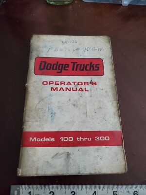 1960s 'Dodge Truck Operator's Manual, Models 100 thru 300 OEM 64 65 66 67 68 69