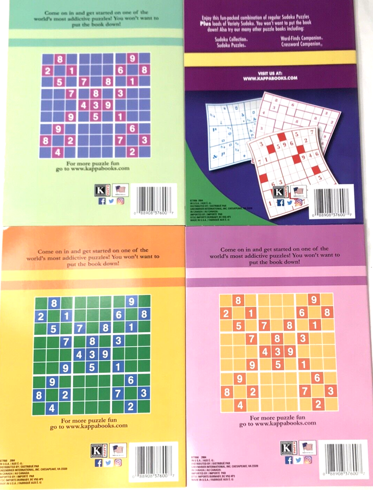 Sudoku Kappa Puzzle Books Magazine Vol 131 132 133 Variety Collection