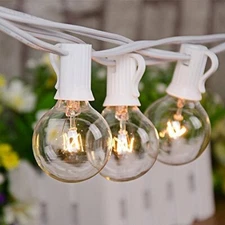SUNSGNE 25Ft Globe String Lights with G40 Bulbs UL Listed Backyard Patio Lights