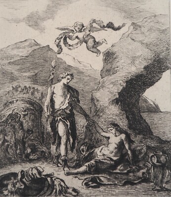 Eugène DELACROIX soldes : Allégorie du printemps, GRAVURE signée, Durand Ruel, 1873