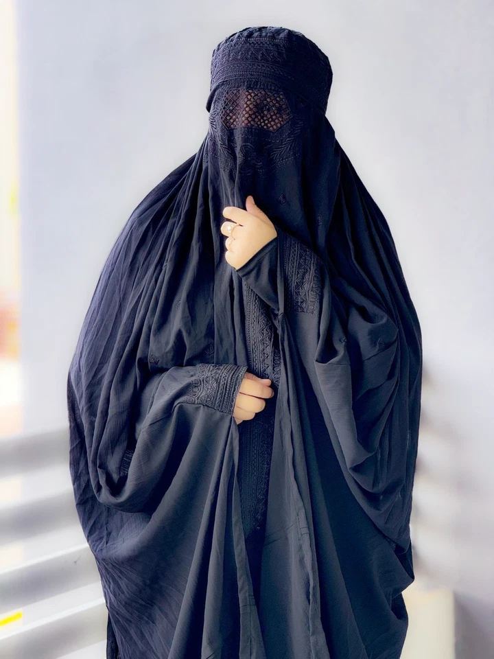 Velo de abaya afgano hiyab islámico caftán musulmán premium afgano para mujer topi burka Foto 3 de 3