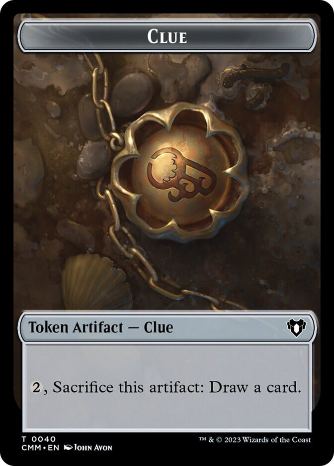 MTG {Clue Token} // {Elephant Token}  - Commander Masters #T40T31