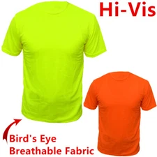 Safety Work Hi Vis High Visibility T Shirt Non ANSI Short Sleeve Neon Tee Shirts