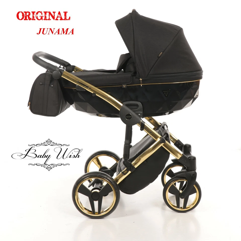 JUNAMA DIAMOND S LINE EXCLUSIVE BABY PRAM STROLLER 2in1 + GIRLS BUGGY DOLL PRAM - Image 2 of 4