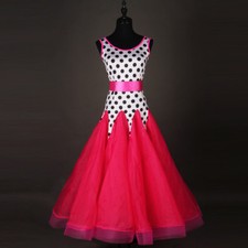 Latin Ballroom Dance Dress Modern Salsa Waltz Standard Long Dress F247 White