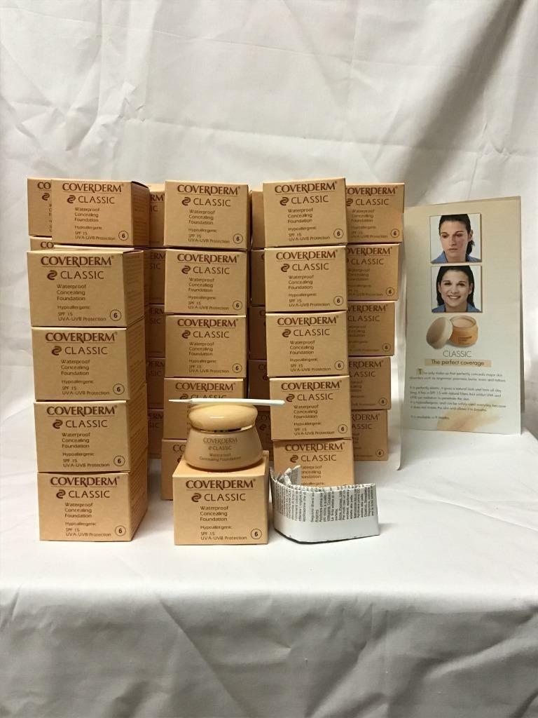 45 NIB COVERDERM CLASSIC # 6 WATERPROOF SPF 15 CONCEALING FOUNDATION 0.52oz 15ml