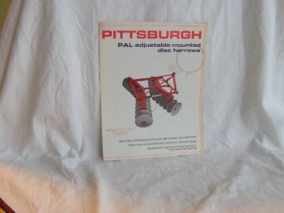 PITTSBURGH PAL ADJUSTABLE MOUNTED DISC HARROWS SALE BROCHURE FLYER FARM TRACTOR