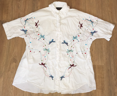 Romance Was Born ladies womens White Embroidered Dress shirt blouse size 4 (34) | eBay Romance Was Born ladies womens White Embroidered Dress shirt blouse size 4 (34) | eBay