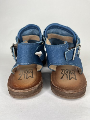 Miz Mooz Leather Ankle-Strap Sandals - Fifi-Denim-blue Women Size 40 US 9 Buckle - Picture 12 of 18