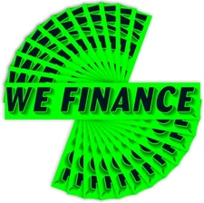 Versa Tags Dealership Stickers 12 Pack of We Finance Stickers Car Lot 