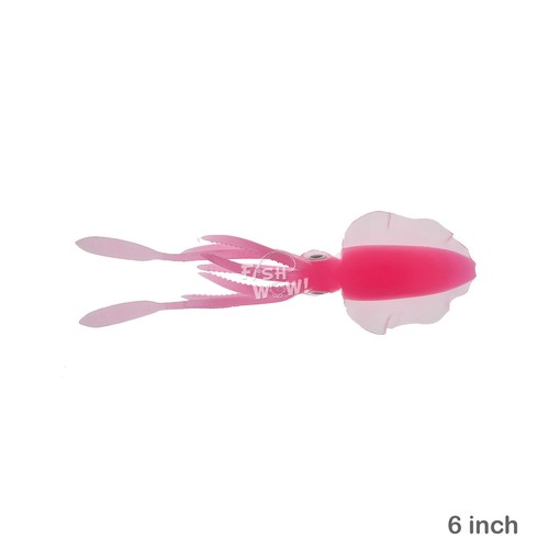 Falda de calamar de caza de 6 pulgadas señuelo de pulpo 3D ojo rosa caliente nueva @EE. UU. - Imagen 10 de 11