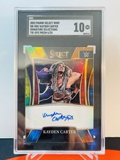 2022 Panini Select WWE Kayden Carter Tie-Dye Prizm Auto /25 SGC 10 GEM MINT SP
