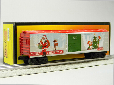 MTH RAILKING CHRISTMAS TREE SANTA BOXCAR O GAUGE rolling stock 30-74964 NEW
