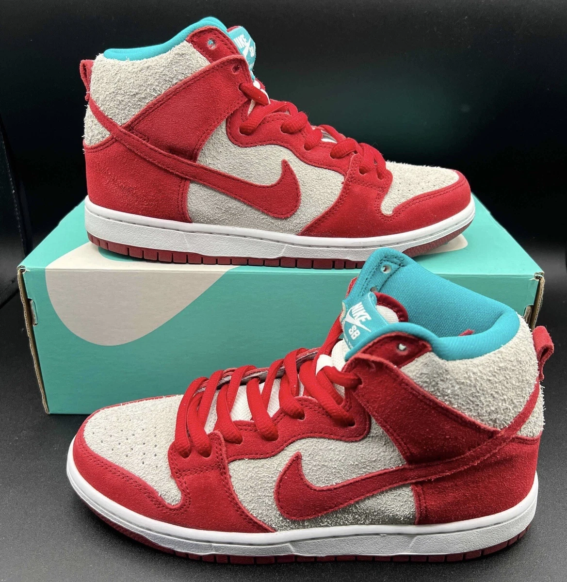 2014 Nike SB Dunk High Pro 'Dr. Seuss' Gym Red Gym Red Wht 305050-661 Size 6.5