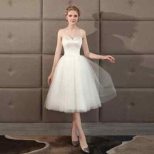 Boho A-Line Wedding Dresses Sweetheart Neck Backless Satin Short Bridal Gowns