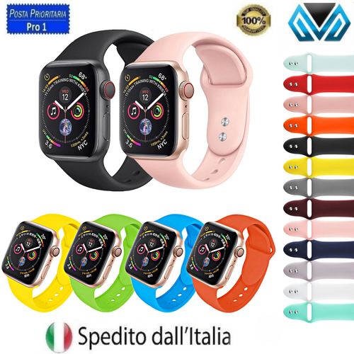 CINTURINO PER APPLE WATCH SERIE SE 7 6 5 4 3 2 1 SILICONE 44 42 40 38 mm |  eBay