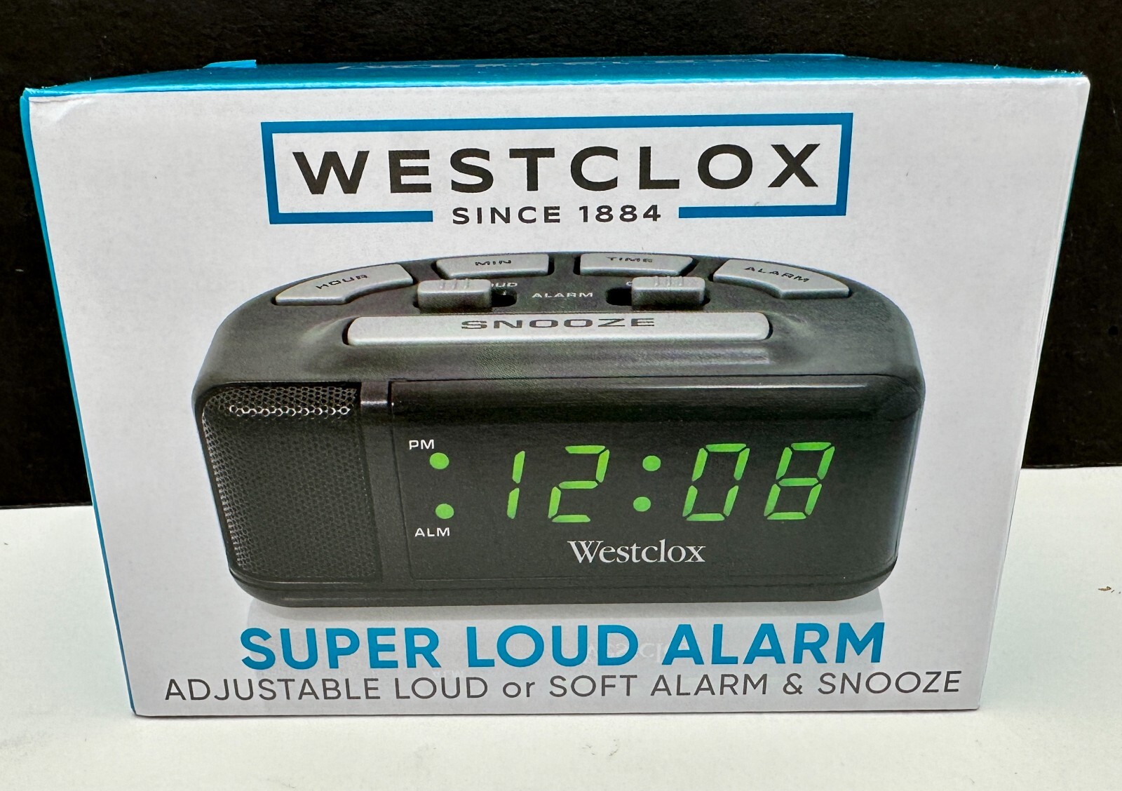 Westclox Super Loud Alarm Adjustable Loud or Soft Digital Alarm Clock
