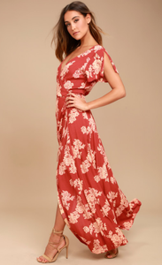 red floral wrap maxi dress