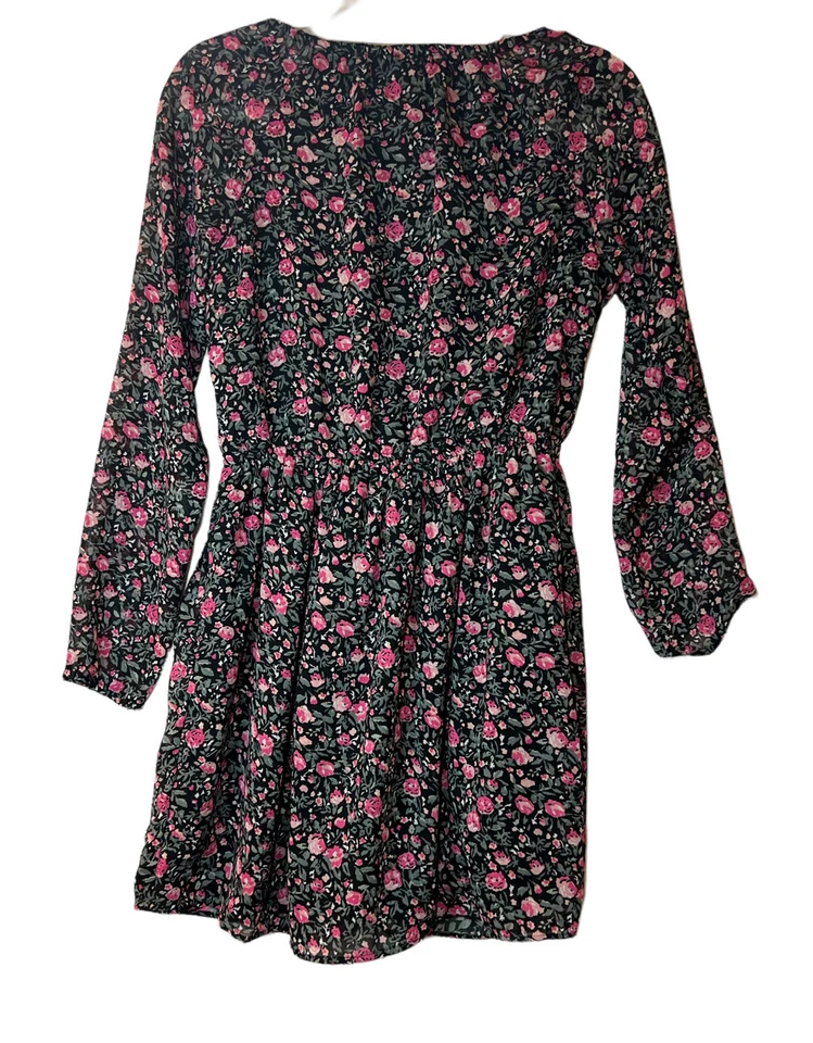 Vestido Floral The Childrens Place Niñas Talla XXL Talla 16 Rosa Y Negro ☼ -A Foto 2 de 4