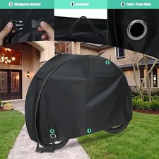 Heavy Duty Bike Cover for 1, 2 Bikes, Waterproof Bicycle Cover with Lock Holes