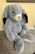 Easter Bunny Rabbit Gray with Black Tip floppy ears￼