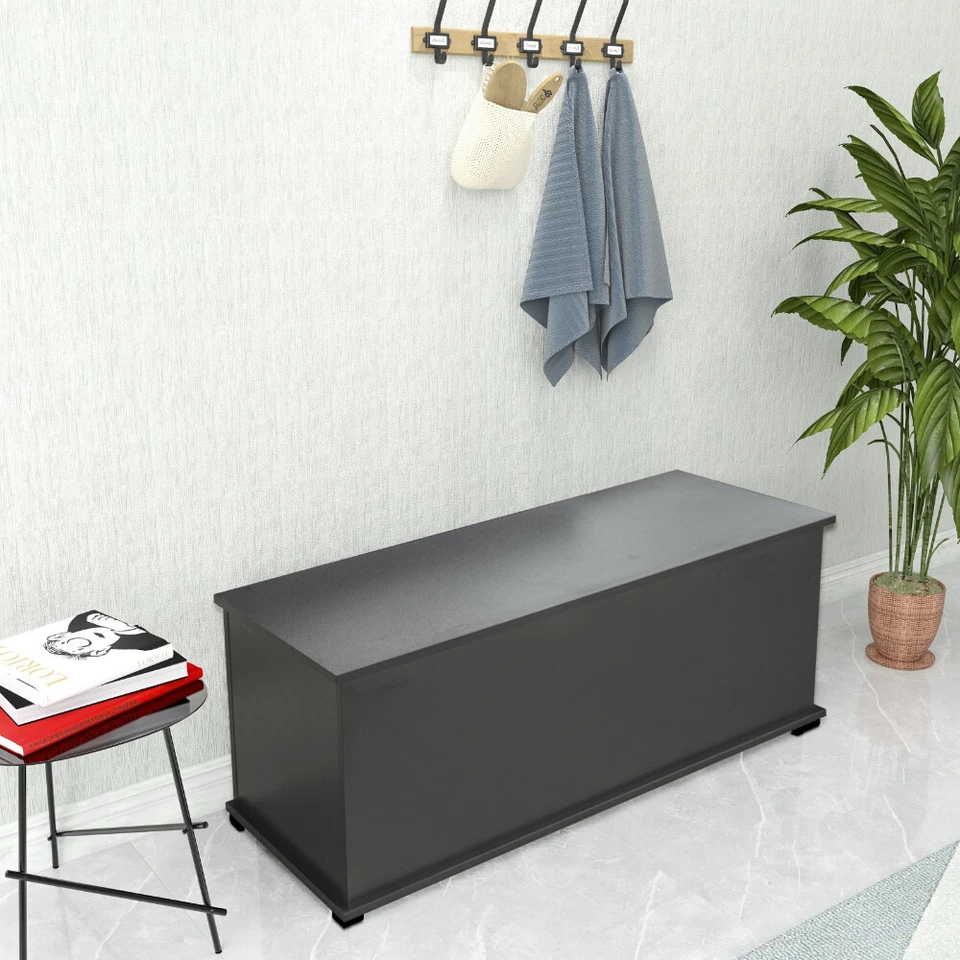 Moderno organizador de caja de juguetes de banco de madera baúl de almacenamiento con tapa elevadora para entrada Foto 4 de 4