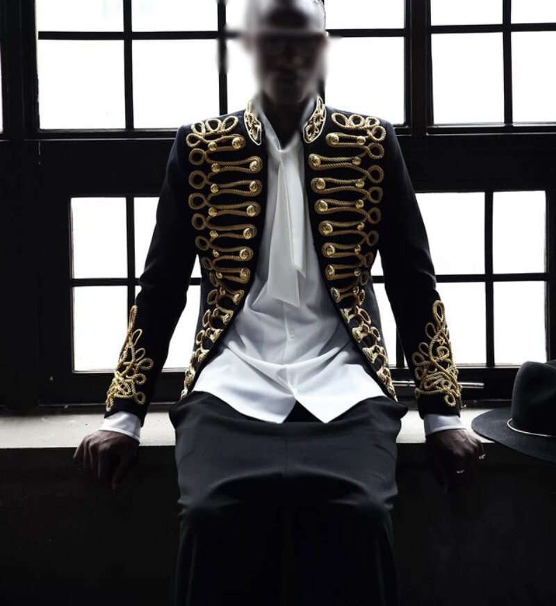 Men Stand Collar Blazer Coat Runway 