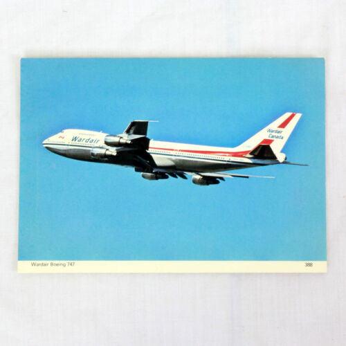Wardair Canada Aerolíneas - Boeing 747 - Avión Tarjeta Postal - Buena Calidad - Imagen 1 de 2