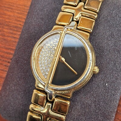 Raymond Weil Traviata 3724-1 Swiss Watch Ladies 18k Gold Plate Case W/ Crystals
