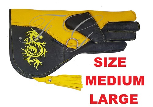 FALCONRY COWHIDE LEATHER GLOVES WITH EMBROIDERY LOGO 13 INCH - Bild 1 von 3