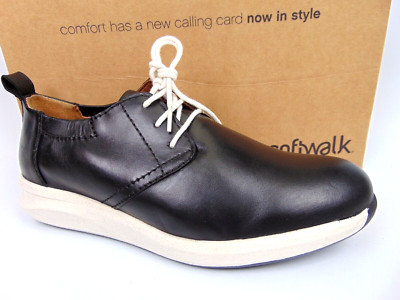 NEW Softwalk Womens Inez Sneaker Casual Comfort Shoe Size 7.5 M, Black Leather