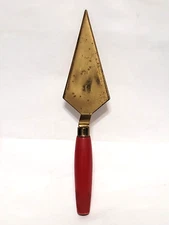 Vintage Park Sherman Trowel Letter Opener Brass with Red Wooden Handle