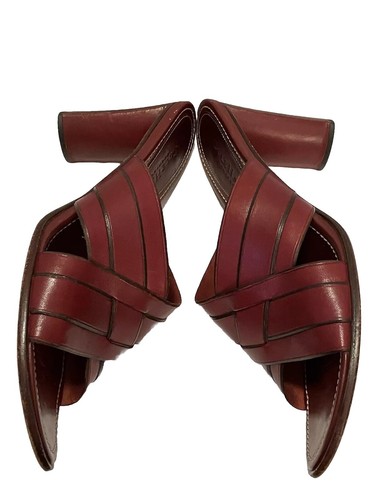 Cole Haan Women’s Country Sandals 9 1/2 B Burgundy Leather Block Heel Beautiful - Picture 5 of 14