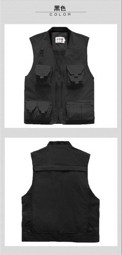 Workwear vest outdoor multi-pocket thin vest men's vests custom advertising New. - Picture 7 of 12