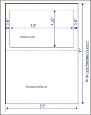 600pcs Half Sheet Shipping Labels w/receipt