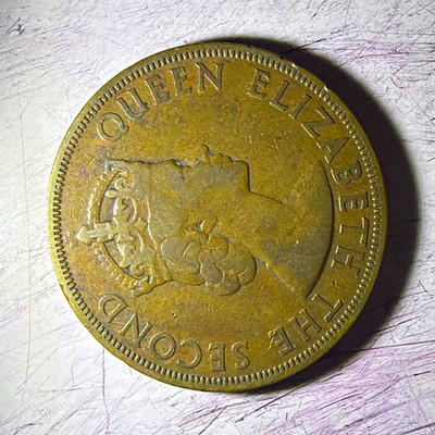 1958 British Caribbean Territories (Eastern Group) 2 Cents Bronze Coin KM#3