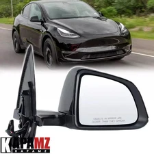 Right Passenger Side Mirror Power Fold Heated For Tesla Model Y 2020-2023 Black