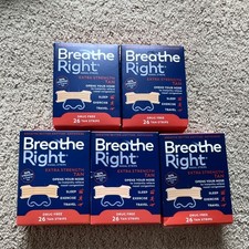 Breathe Right Extra Strength Tan Nasal Strips 26 Pack for Sleep, Travel(5 packs)