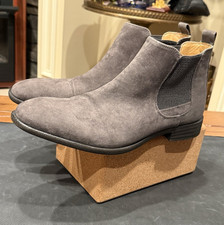 RW by Robert Wayne Gray Textile Chelsea Ankle Boots Round Toe Men's US 12