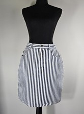 70s 80s Vintage HELIUM Striped PENCIL DENIM SKIRT USA SIZE 11 TALON 42 ZIPPER