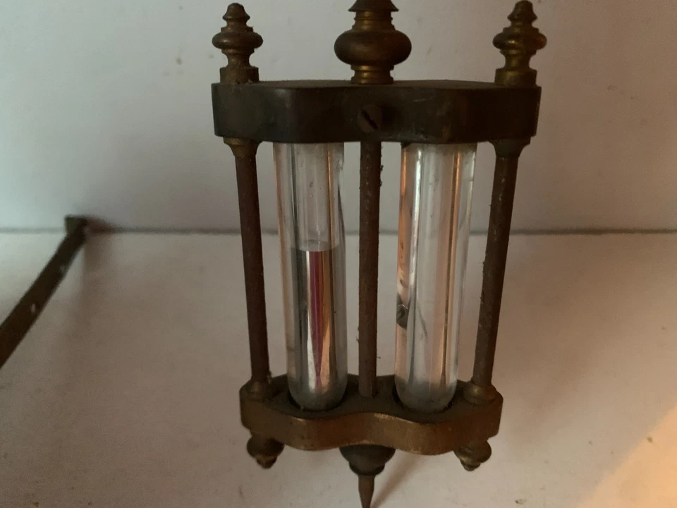 ancien mouvement de pendule de cheminée avec son balancier au mercure et une clé - Photo 4/4