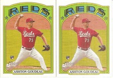 2 CARD 2021 TOPPS HERITAGE ASHTON GOUDEAU ROOKIE BASEBALL CARD LOT