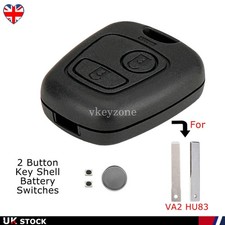 2 Button Key Case Replace For Toyota Aygo 2005 - 2014 Remote Fob Shell + Battery