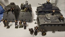 Panzerzug, 4 Wagen (2Panzer) und 16 Figuren, Handgefertigt, 1:22,5
